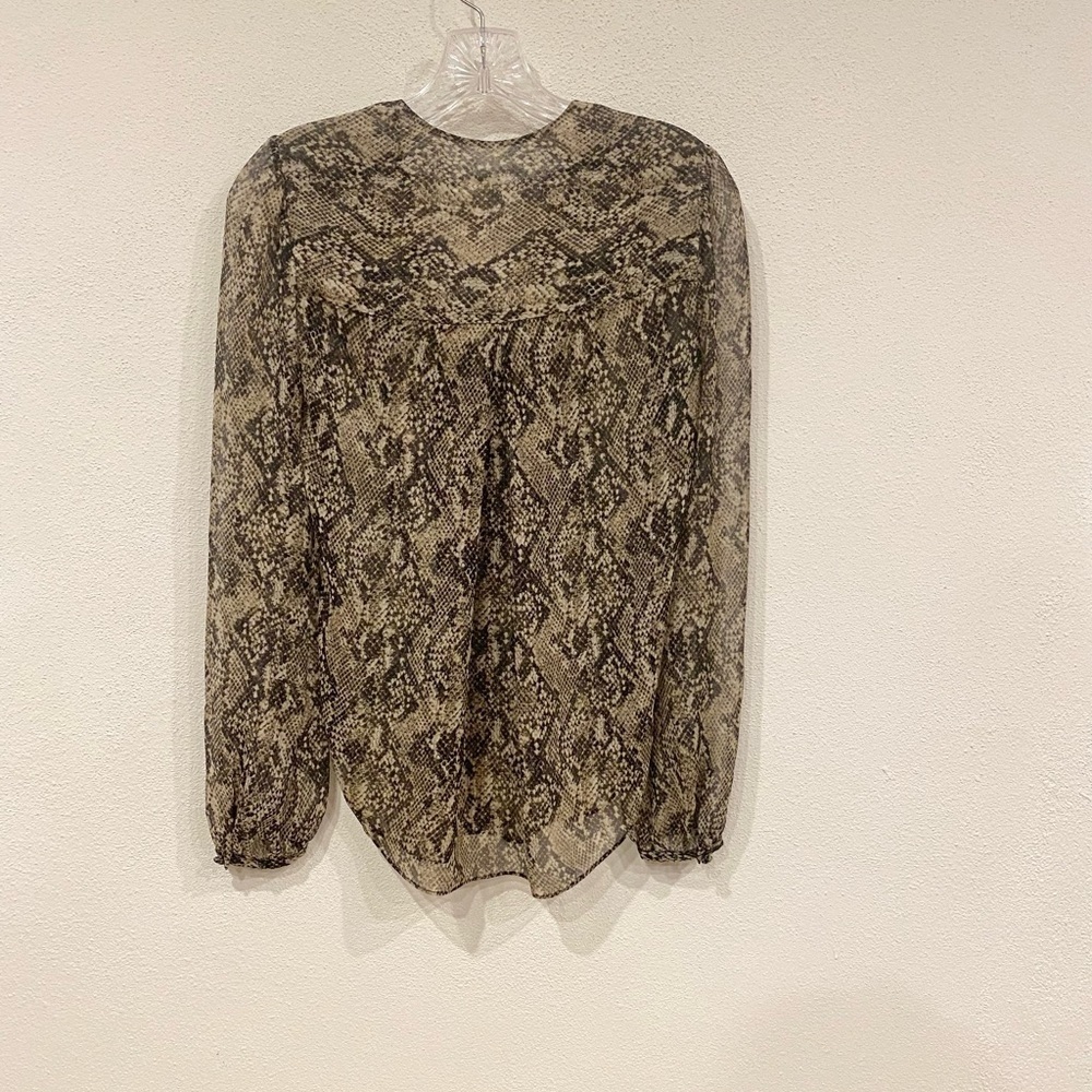 New Veronica Beard Lowell Python-Print Blouse Siz… - image 4
